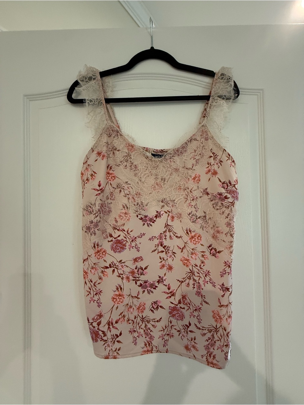 Daytrip Pink Floral Lace-Trim Camisole